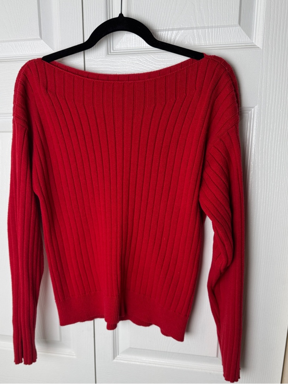 Universal Thread Red Off-the-Shoulder Ribbed Sweater